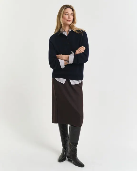 Midi-blyantskjørt i ullblanding