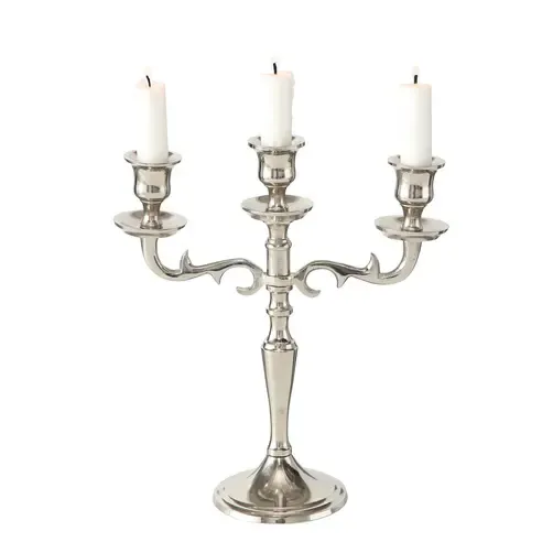 Kerzenleuchter - silber - Aluminium - für 3 Kerzen