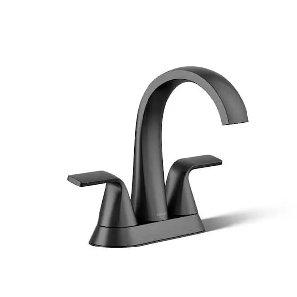 Cursiva 4 in.​ Centerset Double Handle Bathroom Faucet in Matte Black