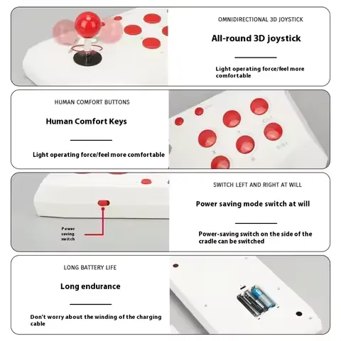 X6 Retro Video Game Console 2.4G Wireless 4K HD Double Rocker Console Stick 64GB Built-In 15000 Retro Games for Play Kids Gift