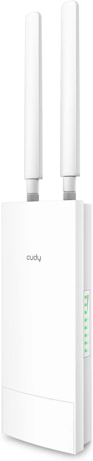 Cudy Unlocked Outdoor 4G LTE Cat 4 Modem Router with SIM Card Slot, AC1200 WiFi, EC25, IP65, Detachable Antennas, Passive PoE Adapter Included, Pole or wall mounting, DDNS, VPN, LT500 Outdoor