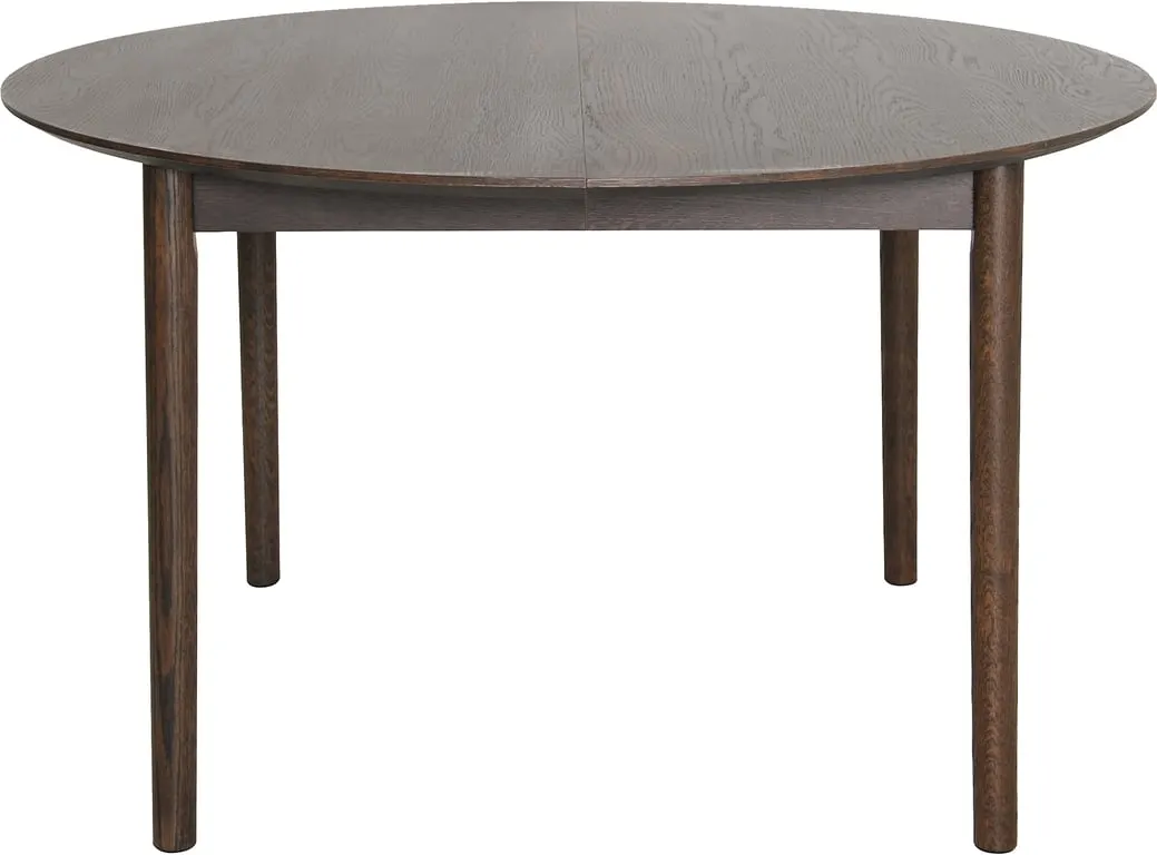 Ø130-230 H: 74 cm, brun eikefiner, inkludert 2 ileggsplater