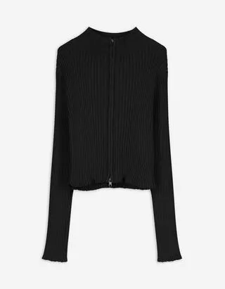 Cardigan - Collo alla coreana - Nero