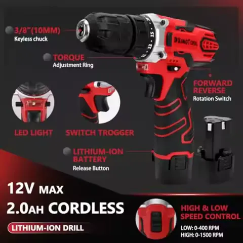 276-Piece Tool Set Kit - Tool kit with 12V Cordless Power Drill Driver Toolbox Storage Case with Drawer, Drill Set Perfect for