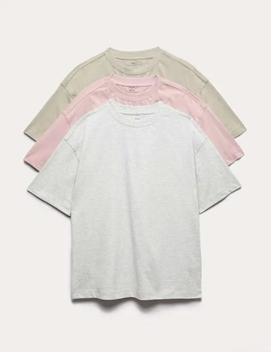 3er-Pack T-Shirts aus reiner Baumwolle (6–16 J.