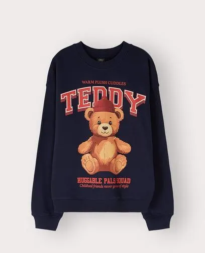 Sweater met print teddybeer