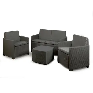 Set da giardino Vesuvio Antracite Linea Rattan