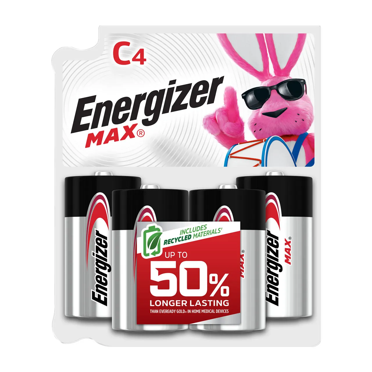 Energizer MAX C Batteries (4 Pack), C Cell Alkaline Batteries