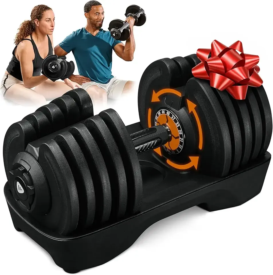 Lifepro Adjustable Dumbbells – 25lb Pair or 90lb Single, Quick-Select Hand Weights for Men/Women – Space Saving Exercise Fitness Dumbbells for Home Gym Strength & Weight Training