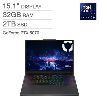 Lenovo Legion 5i 15.1" WQXGA 165Hz (WQXGA) Gaming Laptop - Core Ultra 9 Processor 275HX - 32GB RAM - 2TB SSD - NVIDIA GeForce RTX 5070 - Windows 11 Home