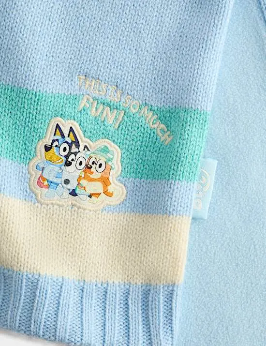 Bluey™ Mütze, Schal und Fäustlingen im 3er-Set für Kinder (1–6 J.)