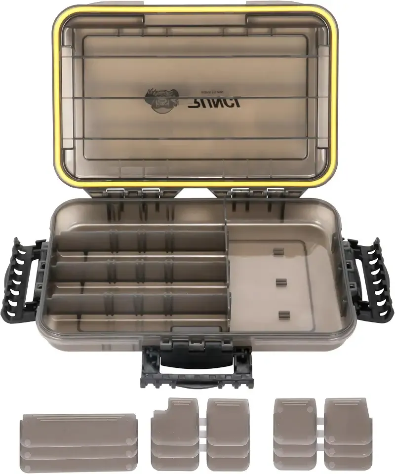 RUNCL Fishing Tackle Box, Waterproof Tray for Jigs Lures, Thicker Floating Tackle Utility Box with Adjustable Dividers, 3600/3700/Large 3700 Size