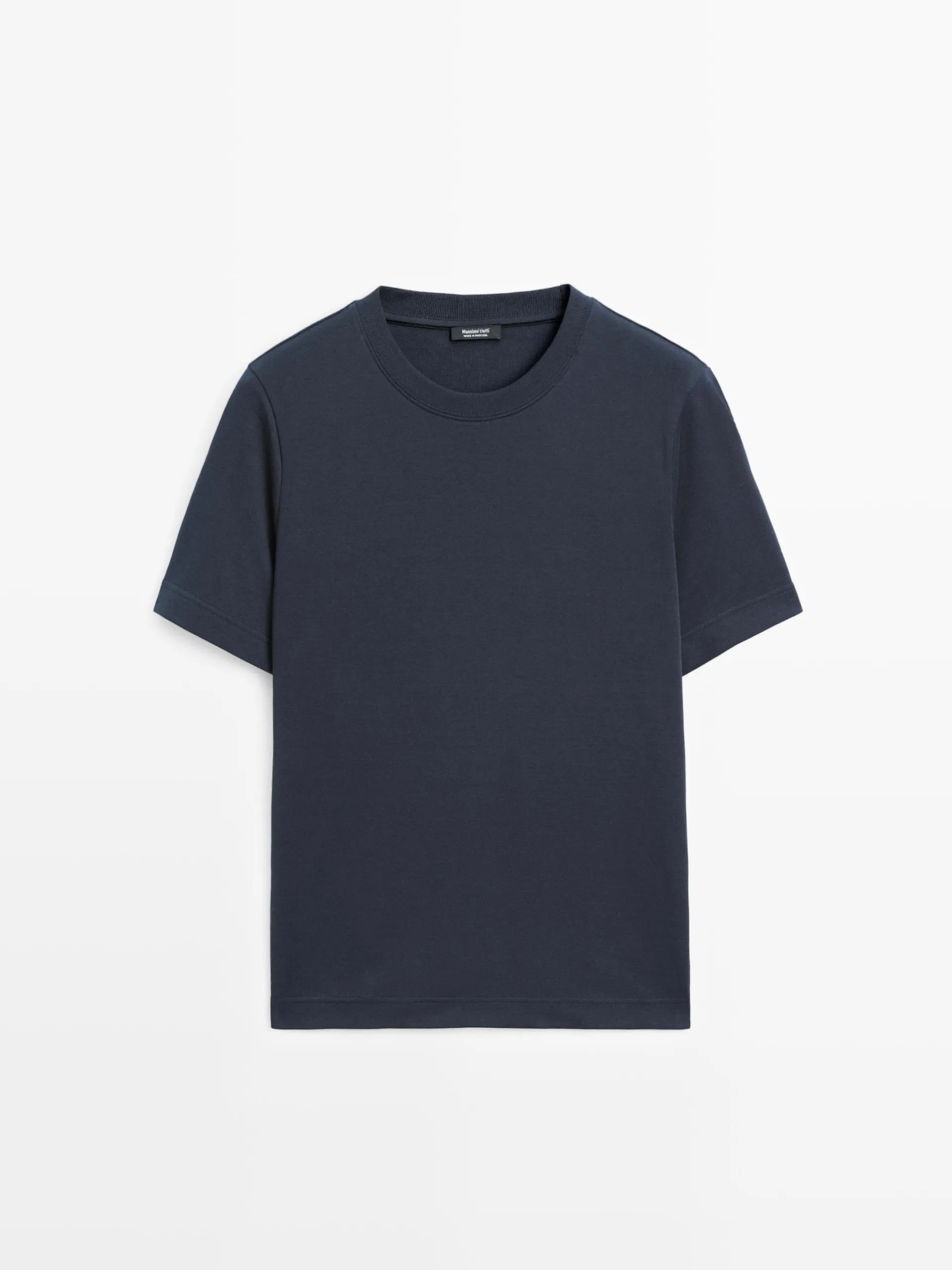 100% katoenen interlock T-shirt met ronde hals