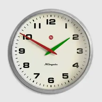 Newgate Superstore Wall Clock Alpha Dial Galvanised