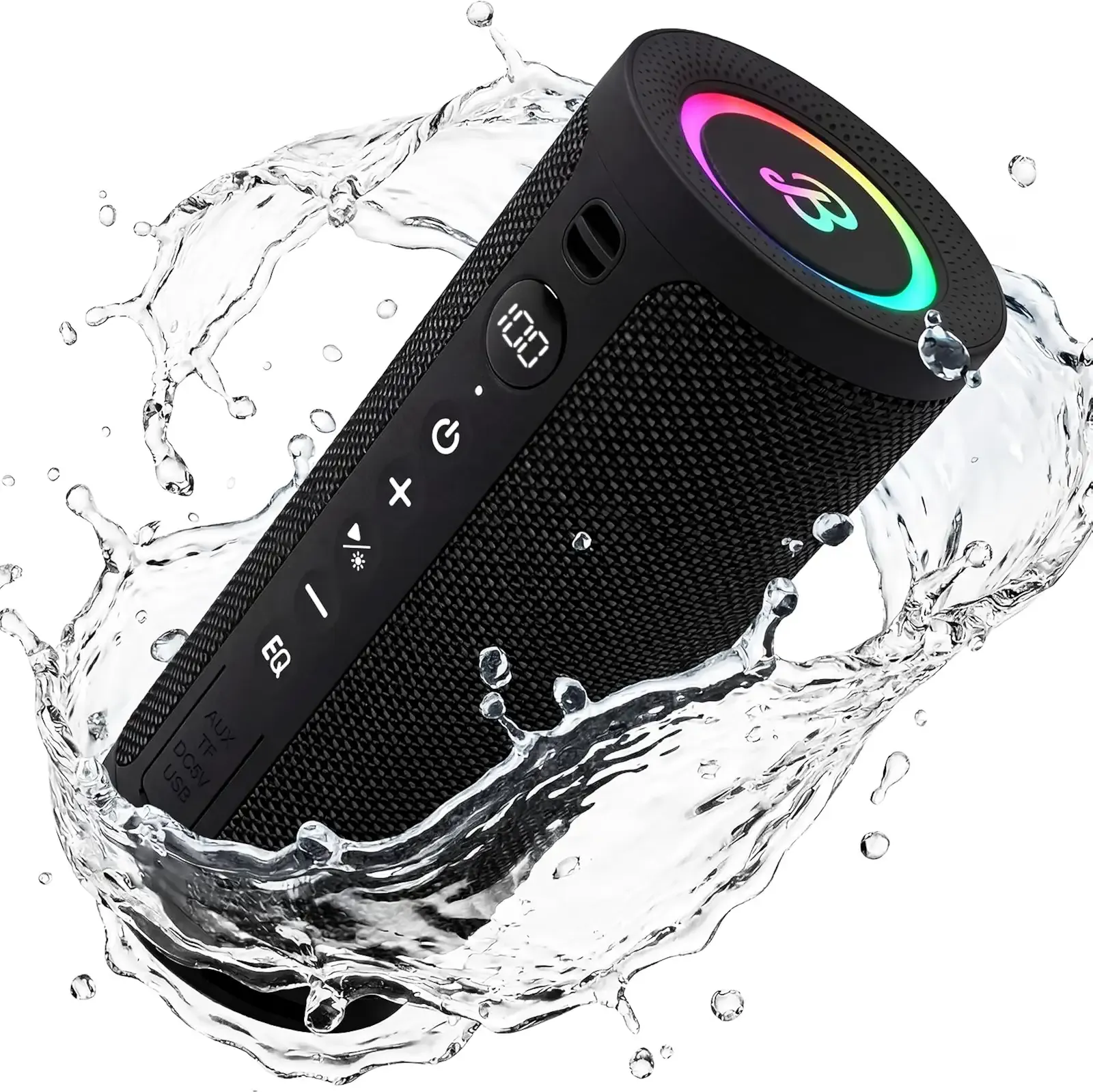 BassBloom Roar 3 Portable Bluetooth Speaker,IPX6 | 20W Powerful Sound with JIKE Bass,24H Playtime,Bluetooth 5.4,RGB Lights,Wireless TWS Pairing,Outdoor for Camping and Beach