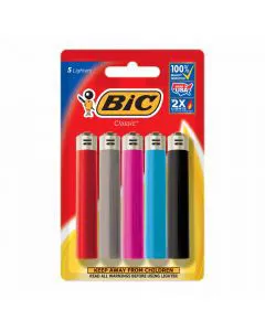 BIC Classic Lighters, Pocket Style, Lighter For Candles, Assorted Colors, 5-Count (Packaging May Vary)