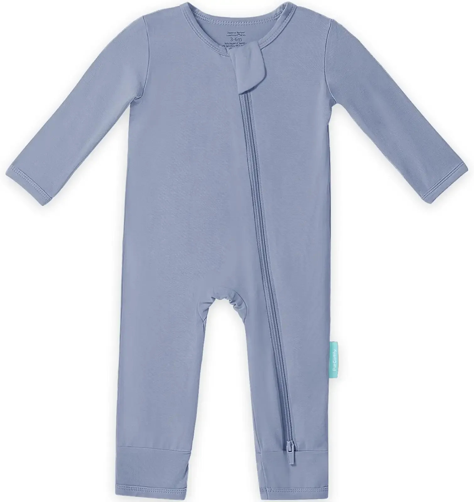 PurComfy Baby Long Sleeve Romper Jumpsuit, Premium Soft Rayon One Piece Pajamas Boy Girl 2-Way Zipper Coverall Sleeper