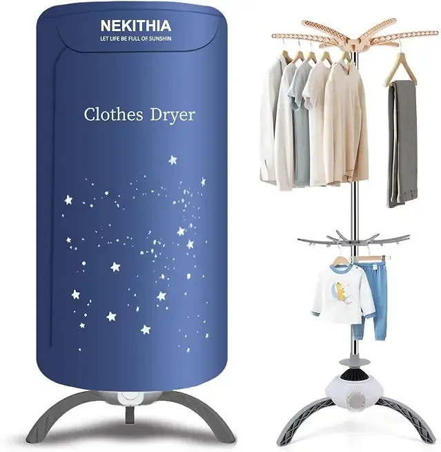 Portable Clothes Dryer, 900W Fast Drying & Large Load Capacity Blue