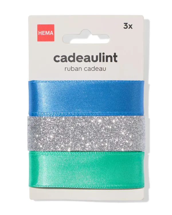 cadeaulint 3m blauw - 3 stuks