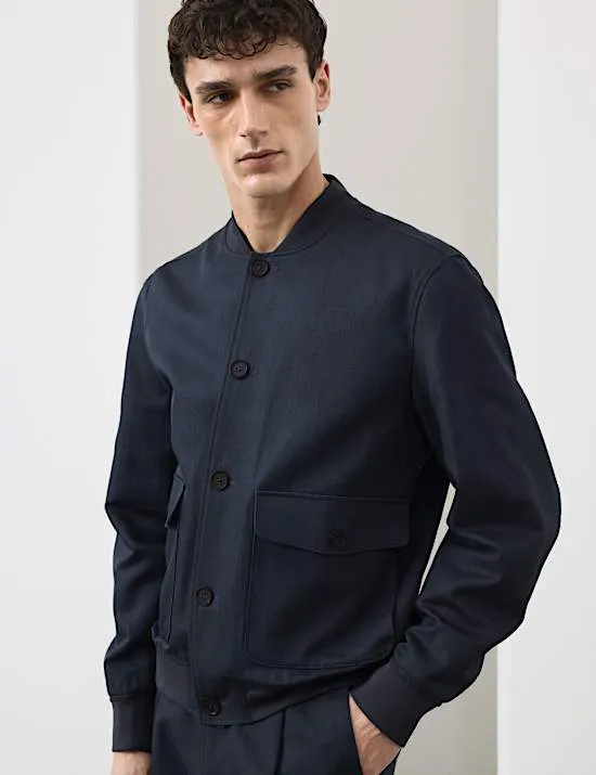 Cotton Linen Blend Bomber