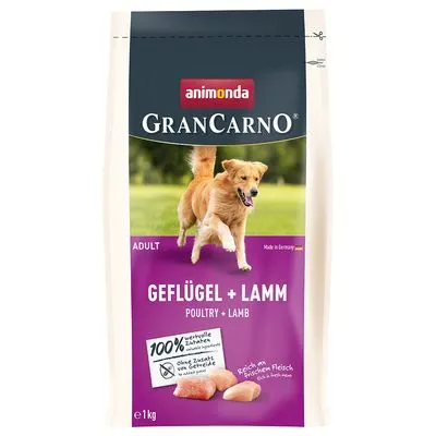 Croquettes animonda GranCarno 2 x 1 kg pour chien : 50 % de remise ! Adult volaille + agneau