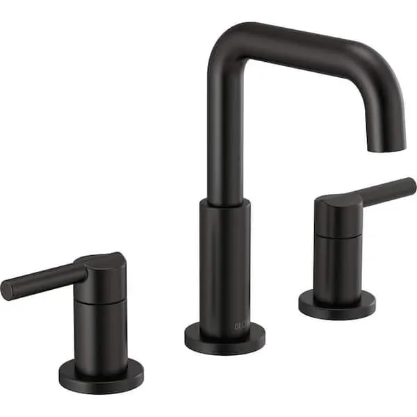 Nicoli 8 in.​ Widespread 2-​Handle Bathroom Faucet in Matte Black