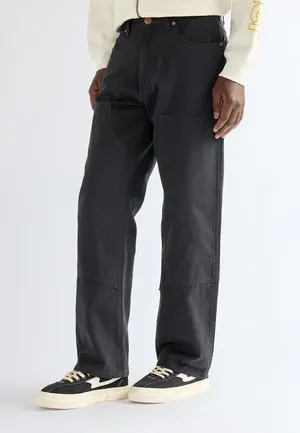 DOUBLE KNEE CARPENTER - Løst sittende jeans - jet black