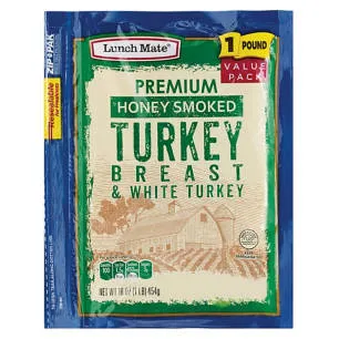 Honey Smoked Turkey Breast & White Turkey, 1 lb
