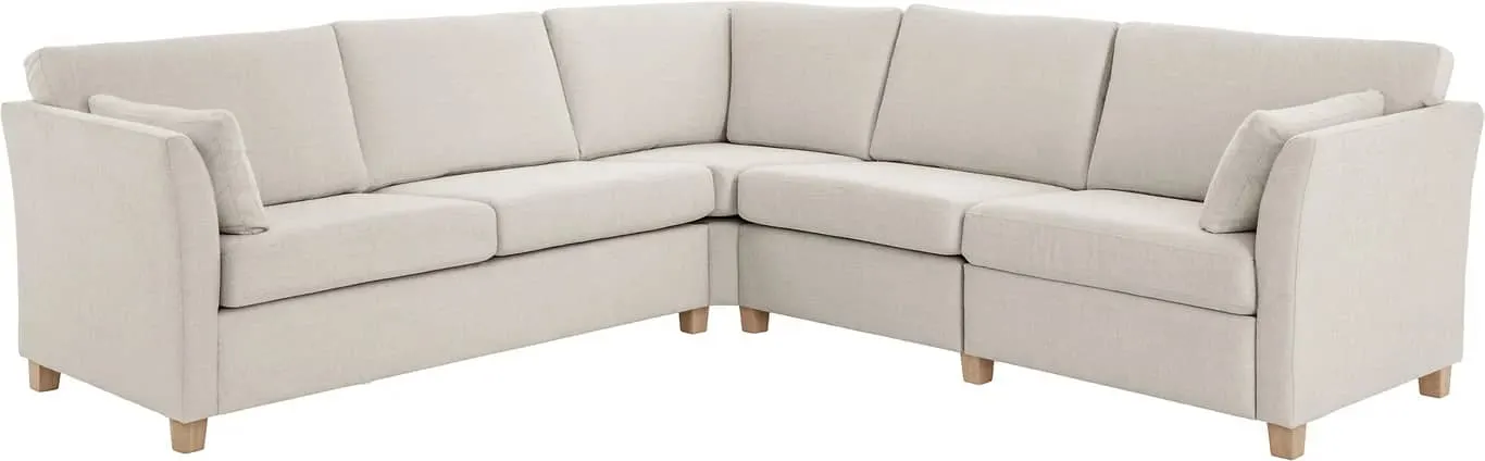 Sone lav hjørnesofa Modulsofa. 2,5 seter + hjørne + 1,5 seter + 1,5 seter med recliner i stoff Atlas, armlene W5.