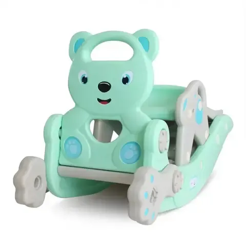 Resbalín Plegable caballo mecedora 2 en 1 Para Niños azul.
