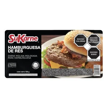 Hamburguesa de Res Fina SuKarne 720 gr
