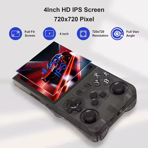 GAMINJA ANS13 4.0 Inch IPS Screen Retro Handheld Video Game Console 15000+ Games Built-in Linux Portable Pocket Gaming Console