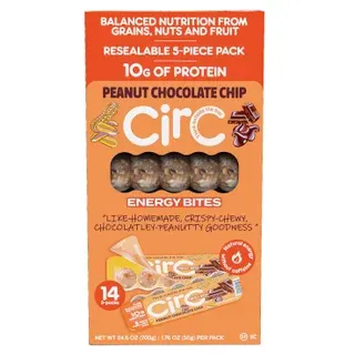 Circ Energy Bites, Peanut Chocolate Chip, 1.76 oz, 14-count