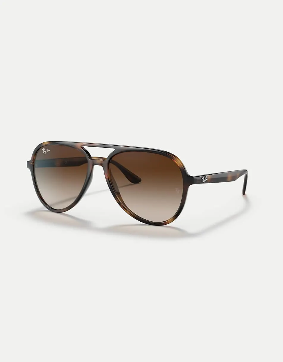 Ray-Ban Rb4376 pilot sunglasses with brown lens in havana