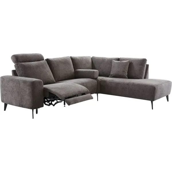 Hoekbank rechts Davanti pocket HR koudschuim donkergrijs