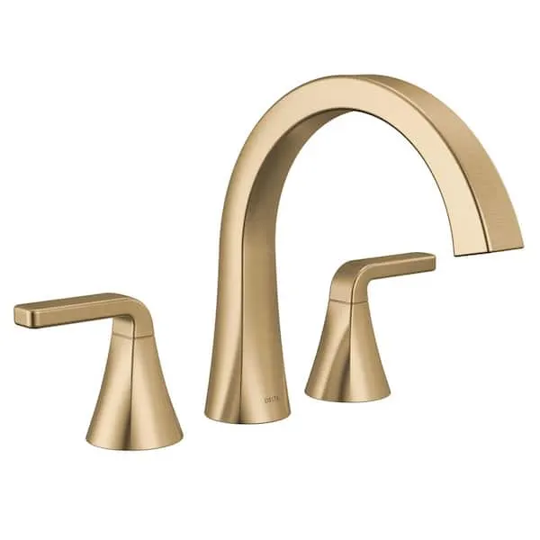 Delta Lineax Gold 2-Handle Deck Mount Roman Tub Faucet Trim Kit in Champagne Bronze (Valve Not Included)