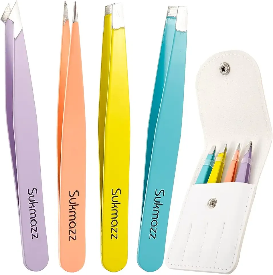 Tweezers for Eyebrows,Eyebrow Tweezers Set for Ingrown Hair Removal Eyelash Extension Eyebrows Plucking Tweezers