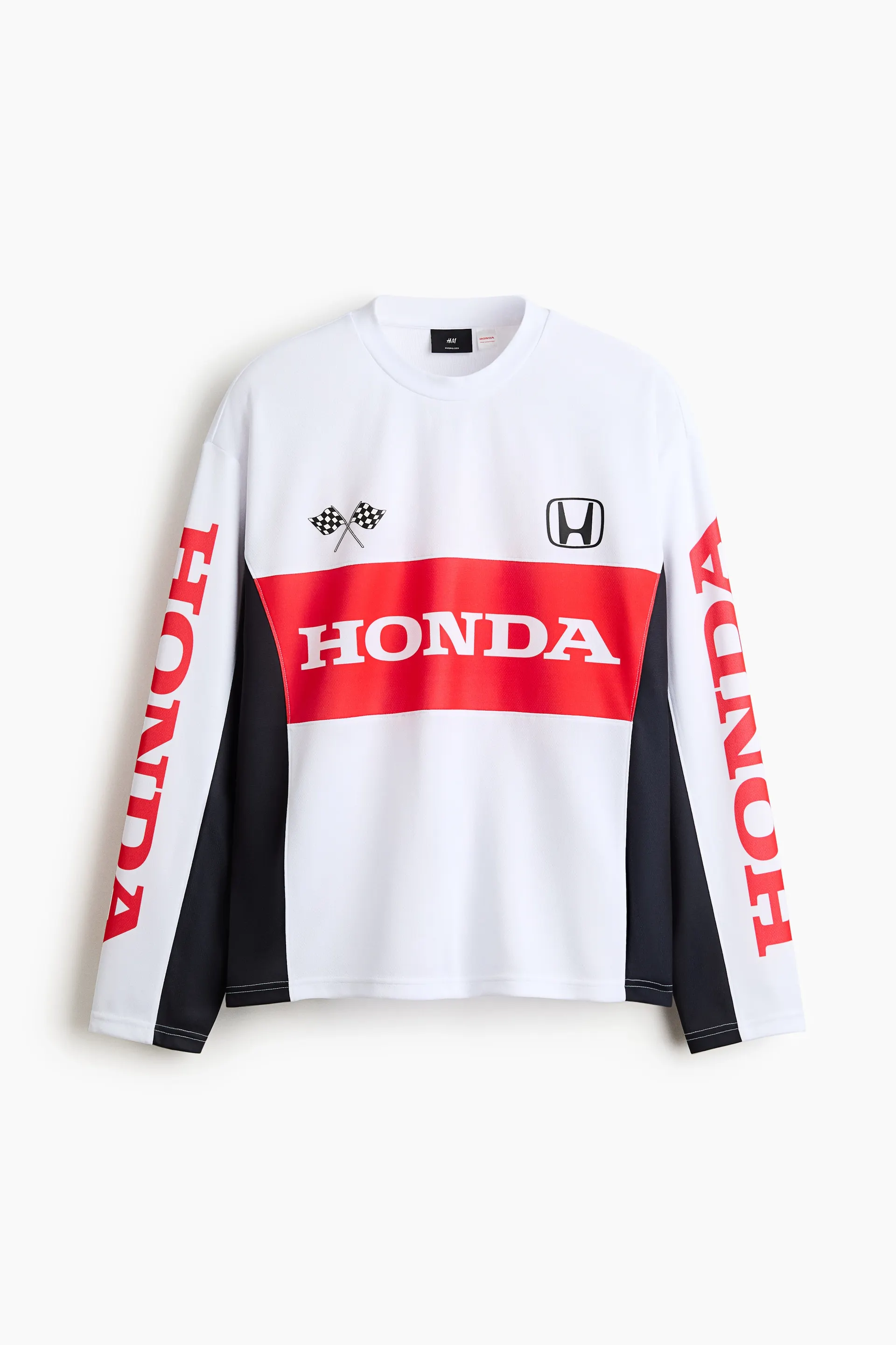 Playera Oversized Fit de manga larga en malla