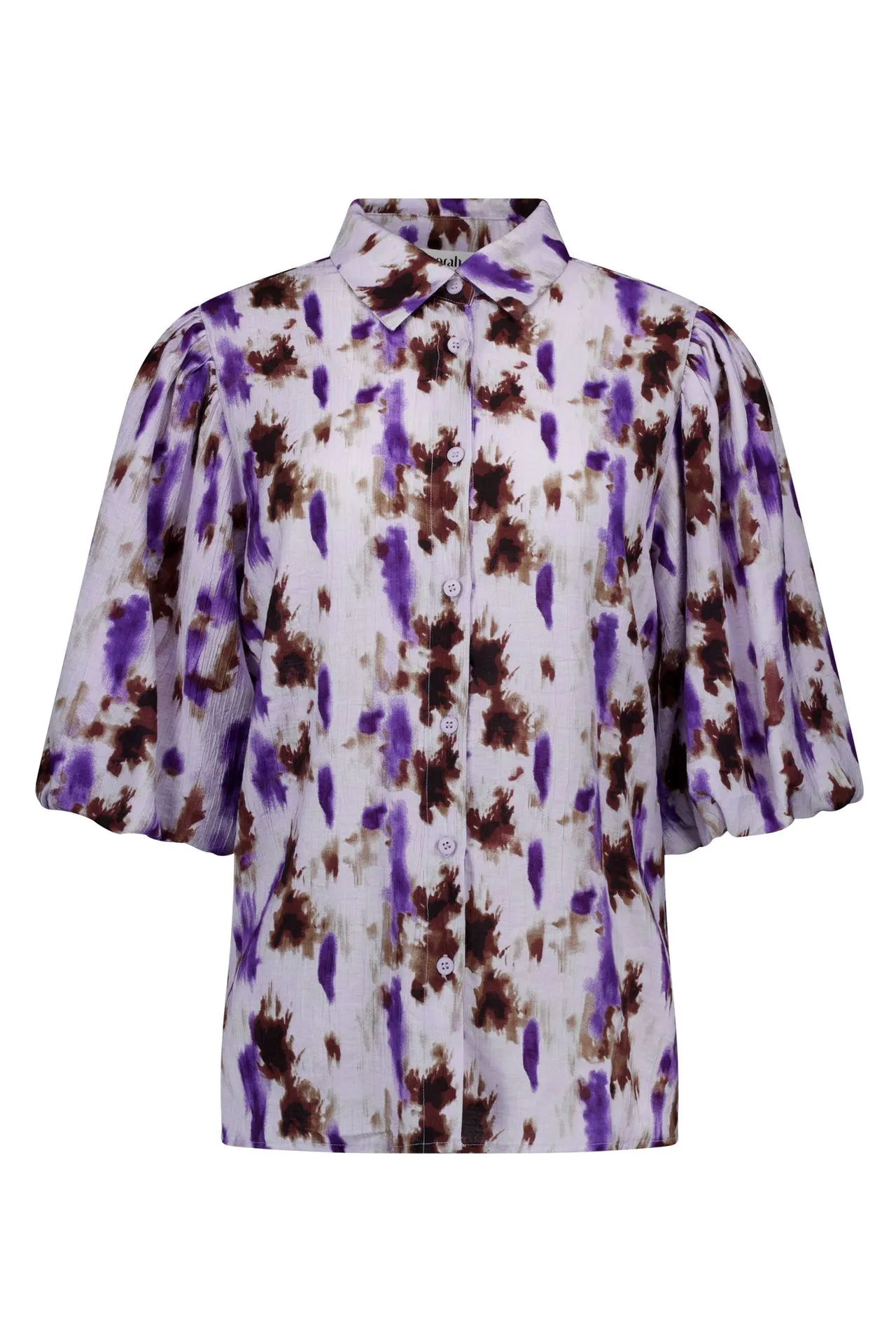 Paarse blouse met grafische print