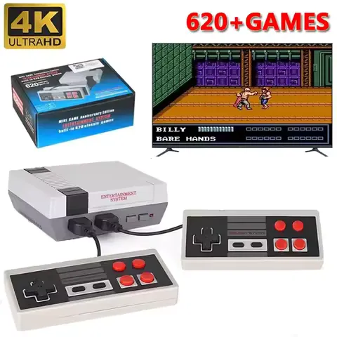 Handheld Family Recreation Video Console AV Output Retro Built-in 620 Classic Games Dual Gamepad Gaming Player Toys Holiday Gif