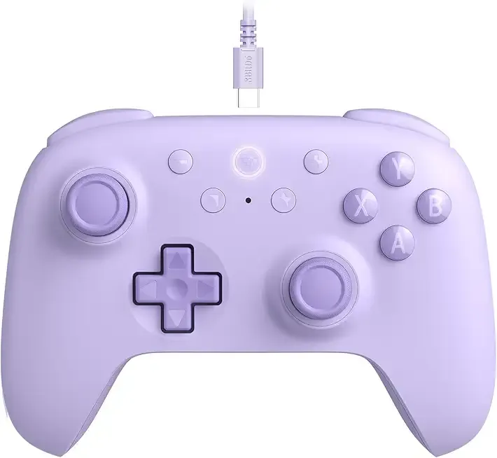 8BitDo Ultimate 2C Wired Controller for Windows PC and Android, with 1000Hz Polling Rate, Hall Effect Joysticks and Hall Triggers, and Remappable L4/R4 Bumpers (Purple)