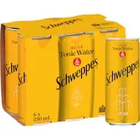 schweppes drink mixers indian tonic water 250ml cans 6pack