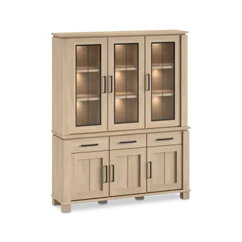 Opzetkast Vitrine BELMONTE Brushed Sand Oak B162