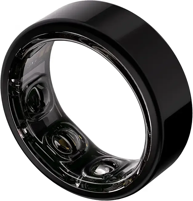 002 - AI Smart Ring, No Subscription Fee, 10-Day Battery Life, Sleep/Sport/Stress/Heart Rate/HRV/Blood Oxygen/Women's Health/Biological Age Tracker, Titanium, 5ATM Waterproof (Black, 8)