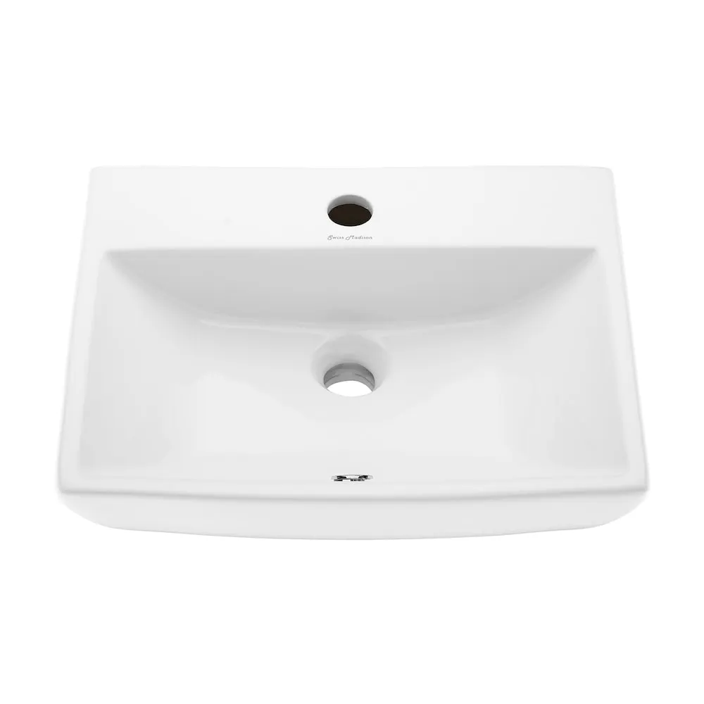 Swiss Madison Sublime Compact Ceramic Wall Hung Sink in White
