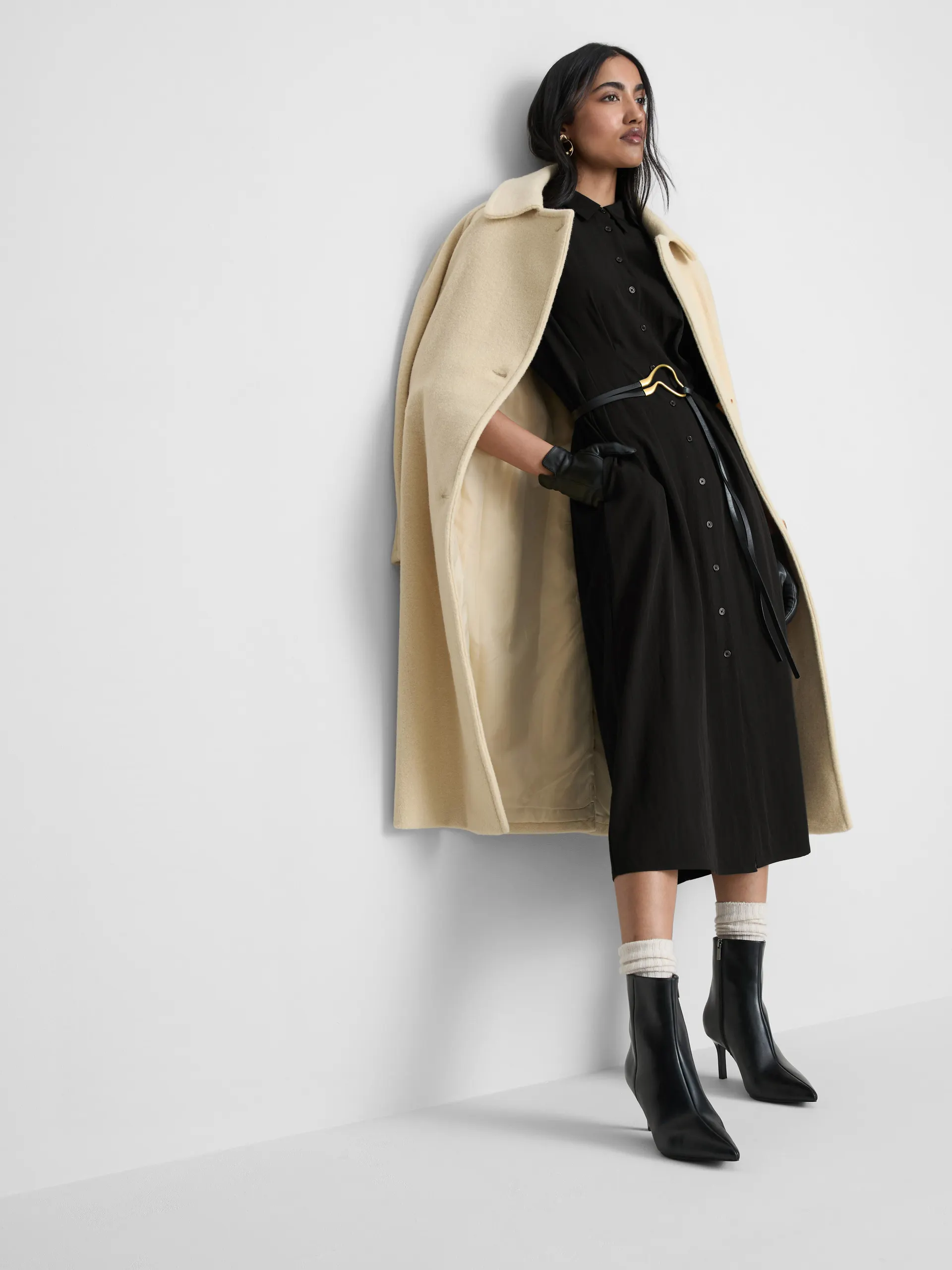 Robe-chemise mi-longue