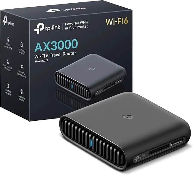 TP-Link Roam 6 AX3000 Dual-Band Wi-Fi 6 Travel Router – Multi-Gig Portable, OpenVPN, WireGuard, Public Network Sharing, Hotel/Cruise Approved, Phone Tethering, USB 3.0, Multi-Mode - TL-WR3002X