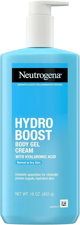 Neutrogena Hydro Boost Body Gel Cream, Hydrating Body Lotion with Hyaluronic Acid for Normal to Dry Skin, Lightweight Fragrance-Free Hyaluronic Acid Moisturizer, 16 OZ