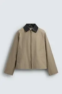 CONTRAST COLLAR OVERSHIRT