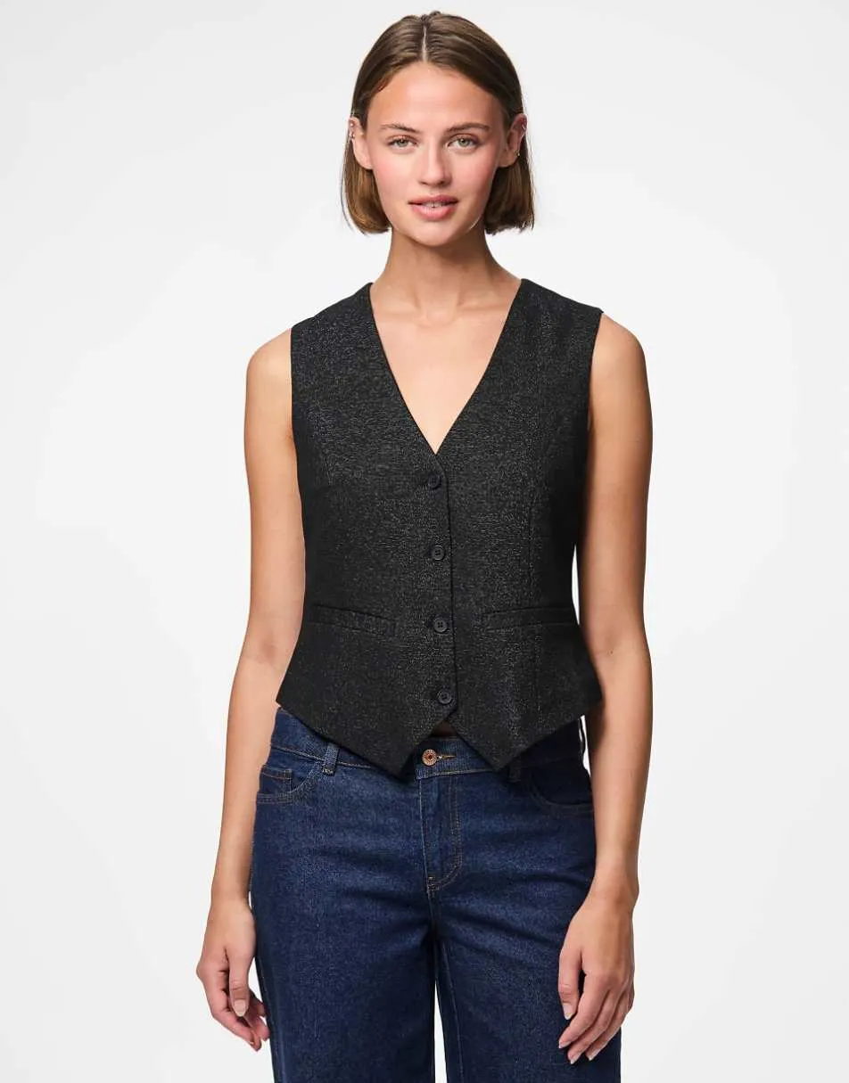 Pieces Waistcoat in black